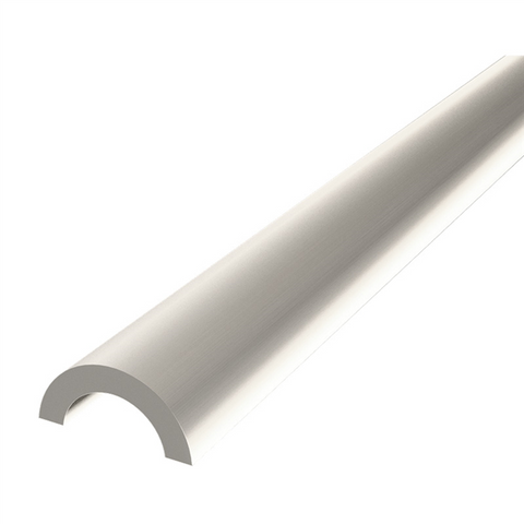 Frameless shower aluminium water bar, floor seal - Brushed Nickel Anodised