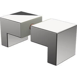 Square L shape knob for shower screen doors - Chrome