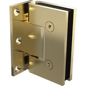 Offset wall to glass frameless shower screen hinge - Brushed Brass / Satin Gold