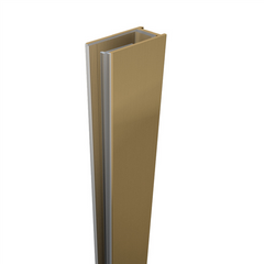 Brushed Brass / Satin Gold Fixed Frameless Shower Screen Radius Corner Fixed Panel with Dry Glaze U Channels