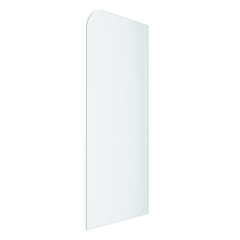Fluted Glass Shower Screen Fixed Panels - Walk-in shower panel with radius corner, Ultra-clear narrow reed glass