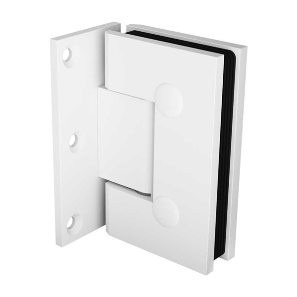 Offset wall to glass frameless shower screen hinge - Matt White