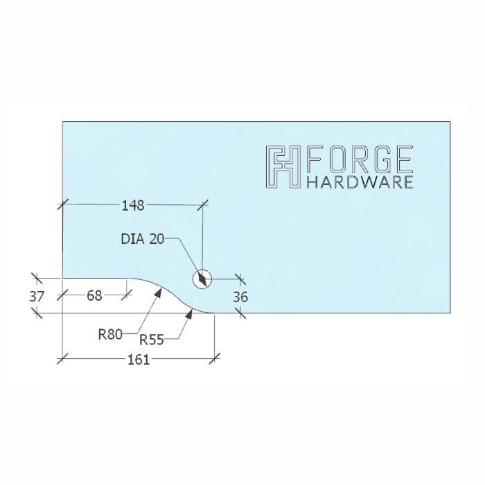 PF300B – Transom Top Patch Fitting Black – supplier gallery view 4