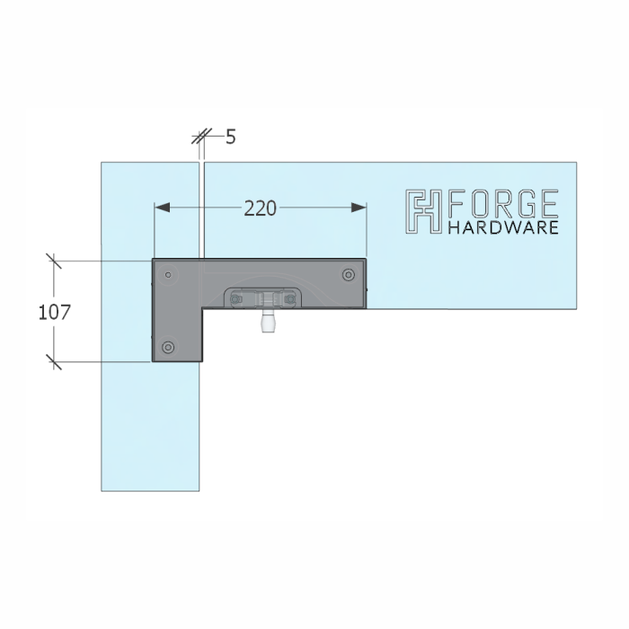 PF400S – Transom Top and Side Patch with Pivot Satin – supplier gallery view 3