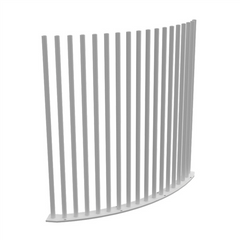PIK CURVE Panel - 1000Wx1280H - White Blade Picket, Curved Pool Fence Panel - Image 1