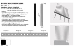 PIK - 400mm Base Extender - Black - 4PK