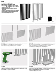 PIK Gate - 975Wx1200H - Black Blade Picket Pool Gate