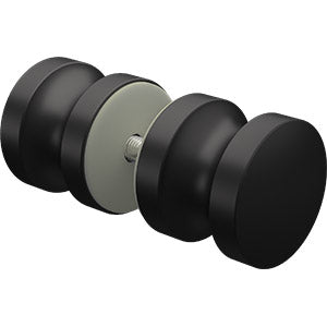 Round recessed knob for frameless shower doors - Matt Black