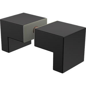 Square L shape knob for shower screen doors - Matt Black