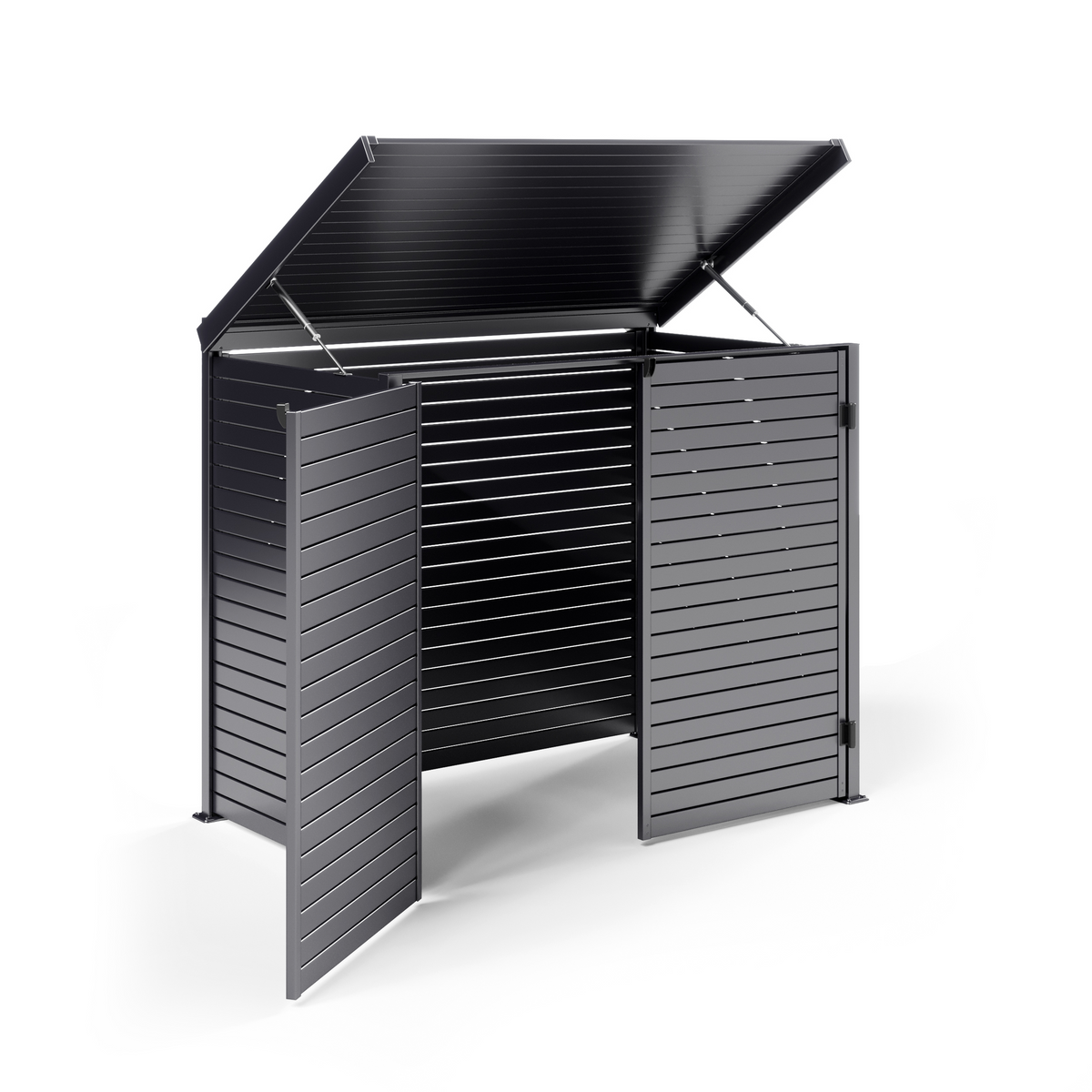 Pool Pump Storage, Aluminium Slat Storage Closure, Bin Storage in Monument with Slatted Back Panel