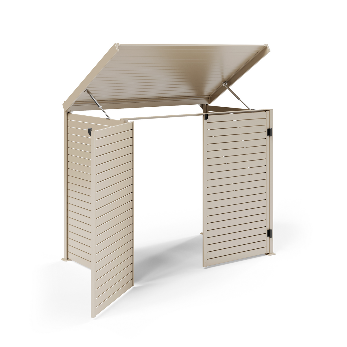 Pool Pump Storage, Aluminium Slat Storage Closure, Bin Storage in Paperback with Open Back Panel