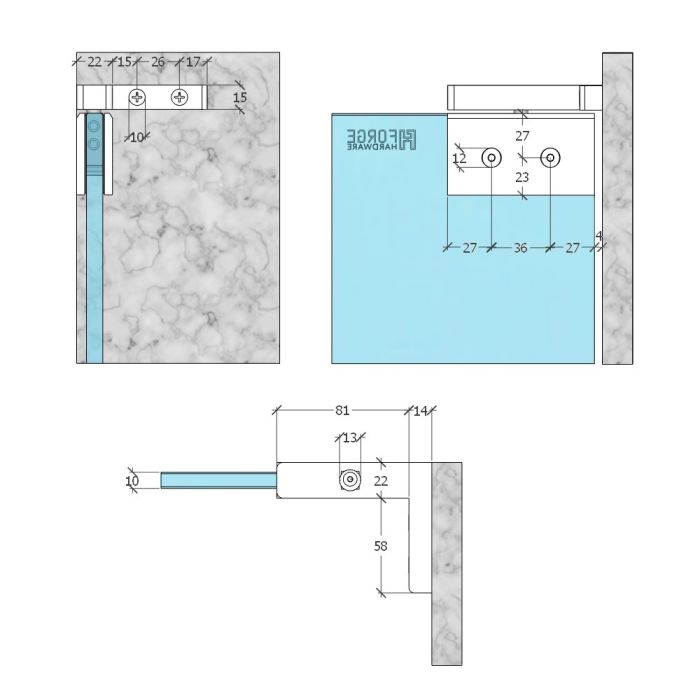 PSHTWC – Pivot Shower Hinge Top Hinge Wall Mount Chrome – supplier gallery view 3