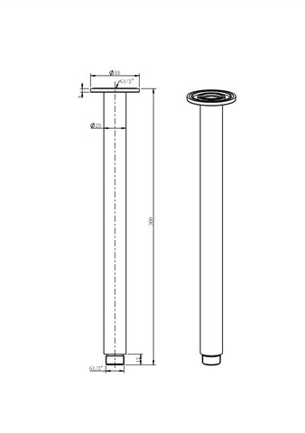 Rain Shower Arm - Satin Nickel