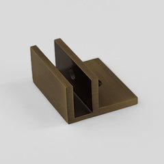 Frameless Shower Screen U Bracket Square with Horizontal Leg - Antique Brass