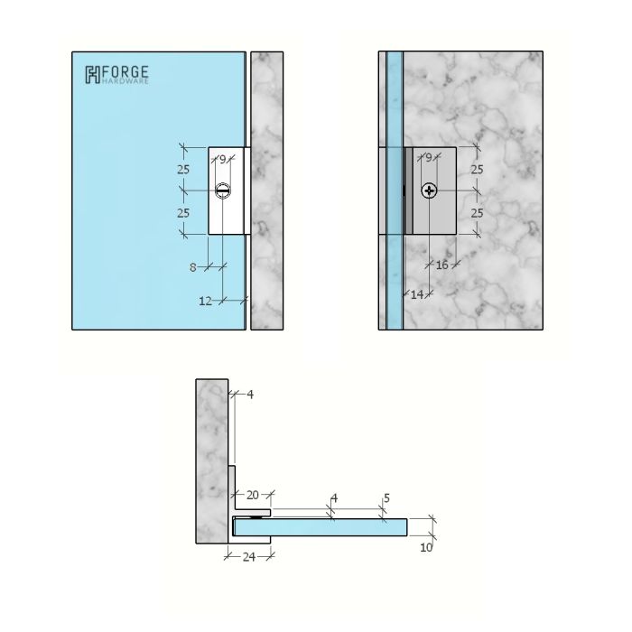 SB10HLSQWBN – U Bracket Square with Horizontal Leg Warm Brushed Nickel – supplier gallery view 3
