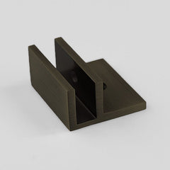Frameless Shower Screen U Bracket Square with Horizontal Leg - Dark Antique Brass