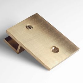 U Bracket Square with Vertical Leg Brushed Brass