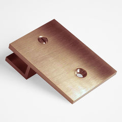 Forge Frameless Shower Screen U Bracket Square with Vertical Leg -Brushed Rose Gold (Copper)