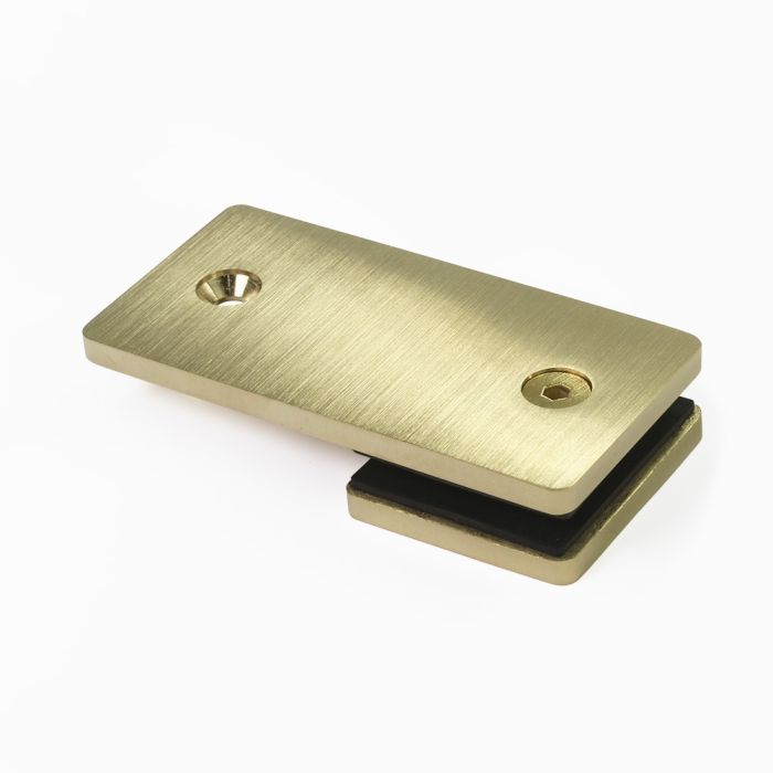 SB180SQBG – Bracket Square Glass to Wall 180 Degree Nero Brushed Gold – supplier gallery view 2