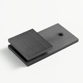 Bracket Square Glass to Wall 180 Degree Brushed Gunmetal