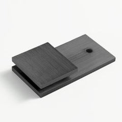 Bracket Square Glass to Wall 180 Degree Brushed Gunmetal