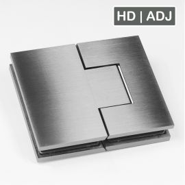 FORGE Shower Hinge Heavy Duty Adjustable Glass to Glass 180 Degree Brushed Gunmetal