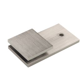 Bracket Square Glass to Wall 180 Degree Brushed Nickel