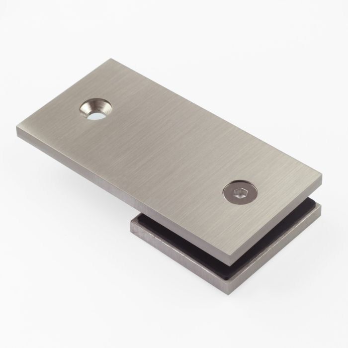 SB180SQBN – Bracket Square Glass to Wall 180 Degree Brushed Nickel – supplier gallery view 2