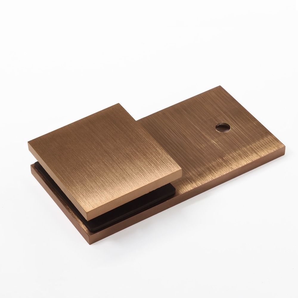 Bracket Square Glass to Wall 180 Degree Brushed Rose Gold