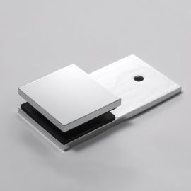 Bracket Square Glass to Wall 180 Degree Chrome