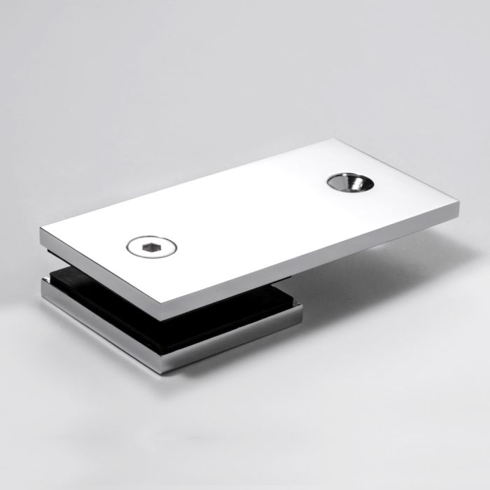 SB180SQC – Bracket Square Glass to Wall 180 Degree Chrome – supplier gallery view 2