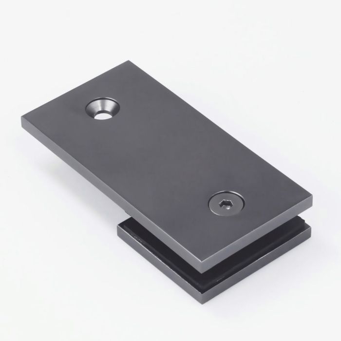 SB180SQGM – Bracket Square Glass to Wall 180 Degree Gunmetal – supplier gallery view 2