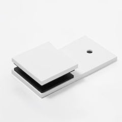 Bracket Square Glass to Wall 180 Degree Matt White