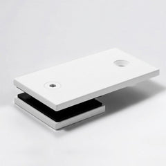 SB180SQMW – Bracket Square Glass to Wall 180 Degree Matt White – supplier gallery view 2