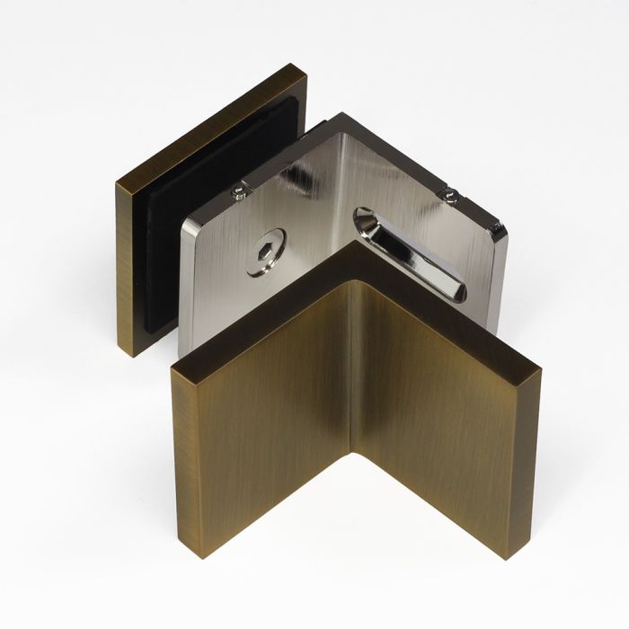 SB50ADJAS – Bracket Glass to Wall 90 Degree Adjustable Antique Brass – supplier gallery view 2
