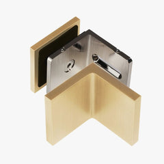 SB50ADJRBB – Bracket Glass to Wall 90 Degree Adjustable Raw Brushed Brass – supplier gallery view 2