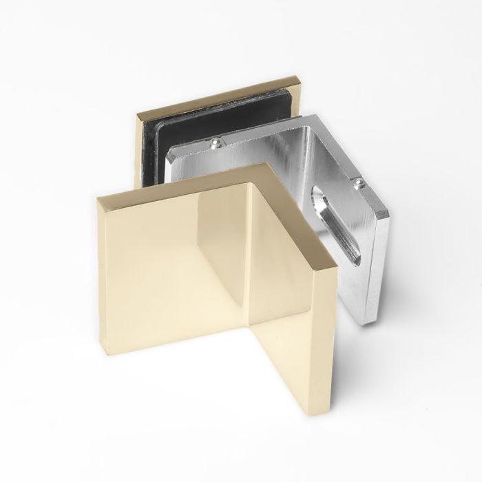 SB50ADJRPB – Bracket Glass to Wall 90 Degree Adjustable Raw Polished Brass – supplier gallery view 2
