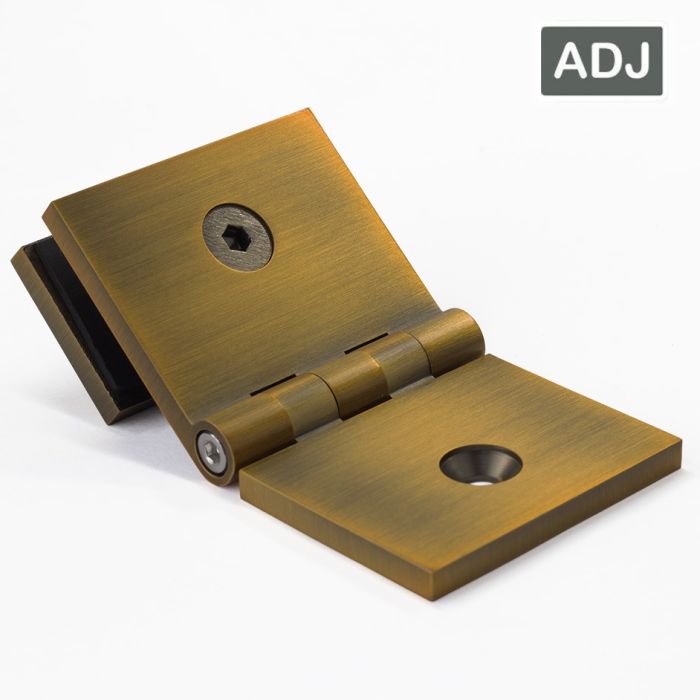 SB50CABAS – Bracket Square Glass to Wall Adjustable Angle Antique Brass – supplier gallery view 2