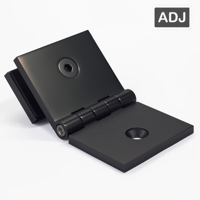 SB50CABB – Bracket Square Glass to Wall Adjustable Angle Black – supplier gallery view 2