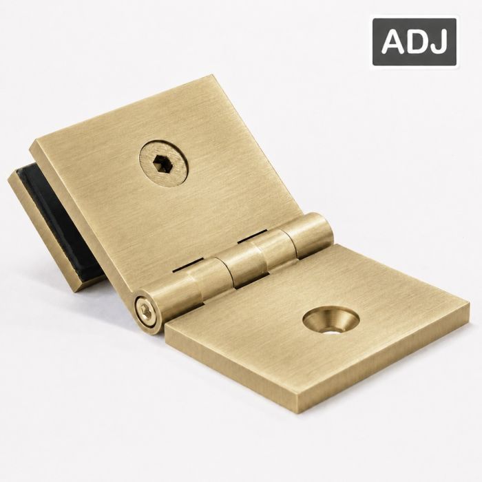 SB50CABBB – Bracket Square Glass to Wall Adjustable Angle Brushed Brass – supplier gallery view 2
