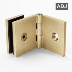 Bracket Square Glass to Wall Adjustable Angle Brushed Brass