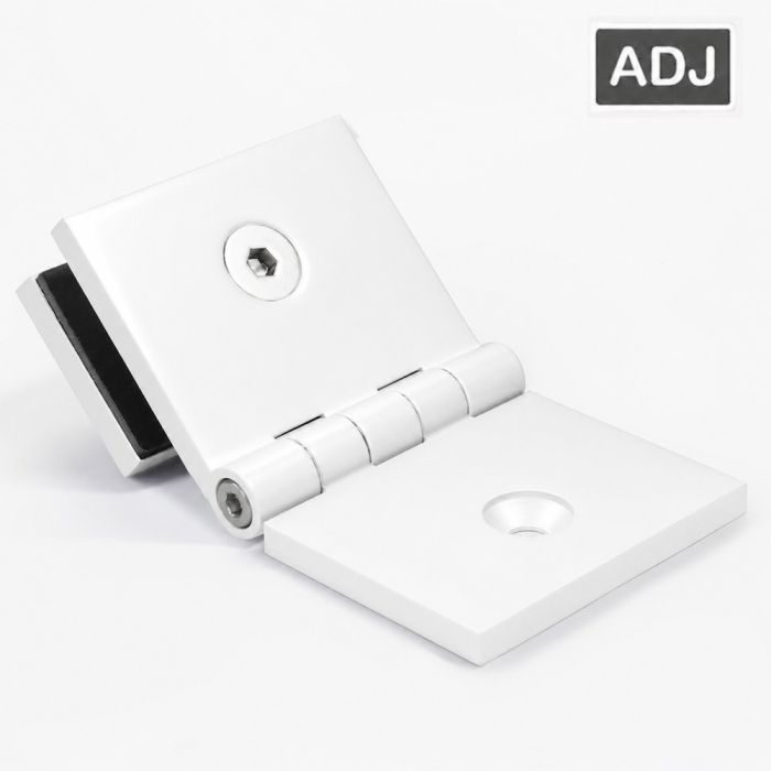 SB50CABMW – Bracket Square Glass to Wall Adjustable Angle Matt White – supplier gallery view 2