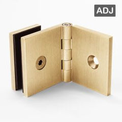 Bracket Square Glass to Wall Adjustable Angle Raw Brushed Brass