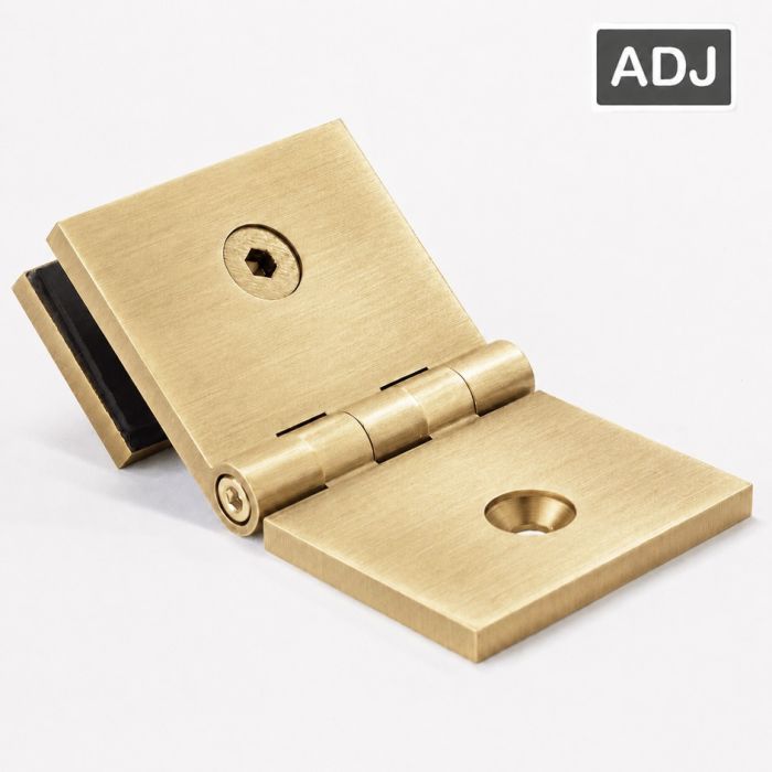SB50CABRBB – Bracket Square Glass to Wall Adjustable Angle Raw Brushed Brass – supplier gallery view 2