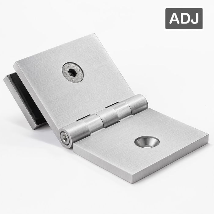 SB50CABS – Bracket Square Glass to Wall Adjustable Angle Satin – supplier gallery view 2