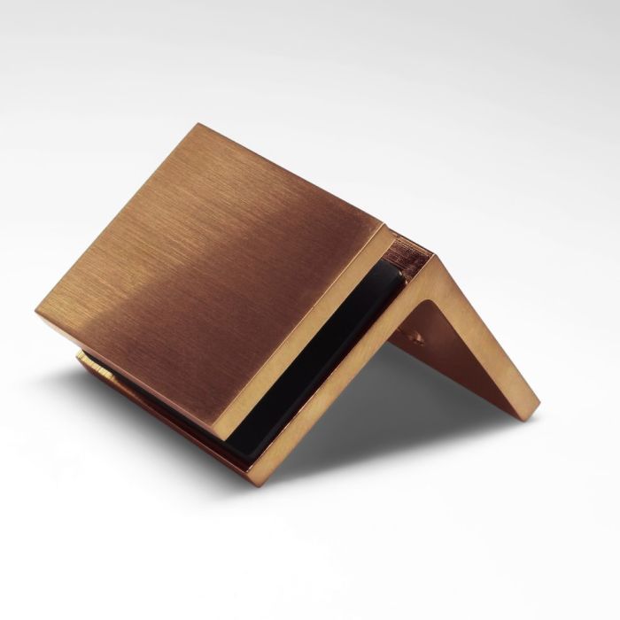 SB50SQBRG – Bracket Square Glass to Wall 90 Degree Brushed Rose Gold – supplier gallery view 2