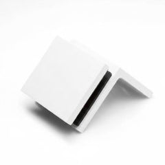 Bracket Square Glass to Wall 90 Degree Matt White