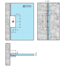SB6SQBN – U Bracket Square 6mm Glass Brushed Nickel – supplier gallery view 2