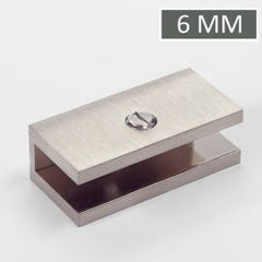 U Bracket Square 6mm Glass Brushed Nickel