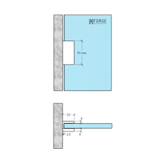 FORGE U Bracket Concealed Screw Square Brushed Rose Gold / Copper
